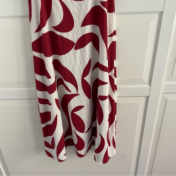 Donna Morgan terracotta abstract print midi dress 30279 - Picture 9 of 15